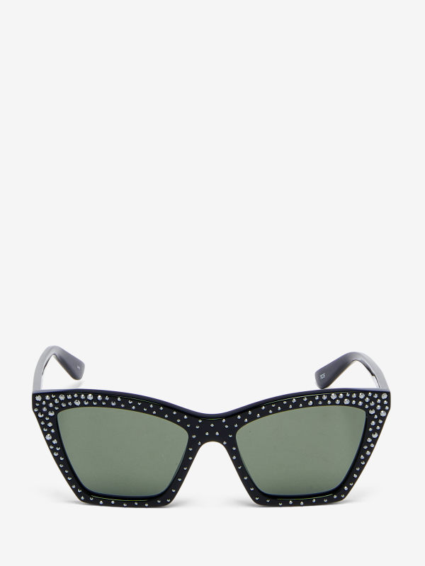 ALEXANDER MCQUEEN - Spike Geometric Cat-eye Sunglasses with Crystals - Item 841637J07631056